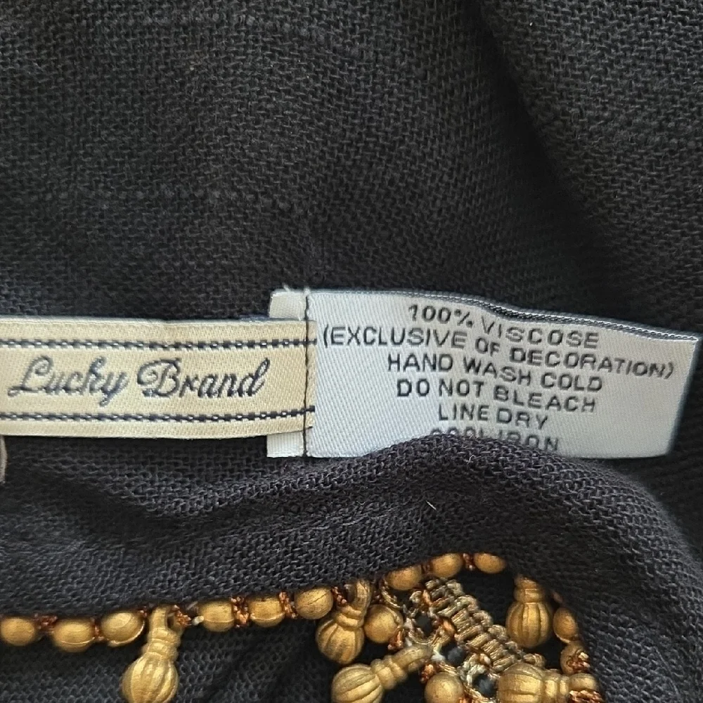 Lucky Brand Dark Scarf with Gold Accents
